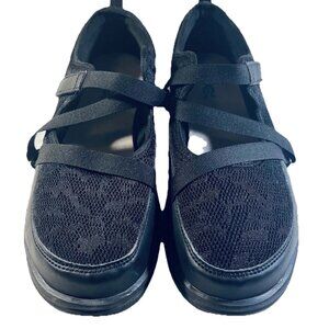 Apex Mary Jane Womens Black Slip Resistant Comfort Shoes Size 10.5 X-Wide